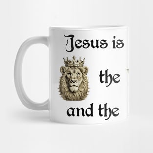 Jesus is the Lion, the Lamb, & G.O.A.T. - Black, Unisex Christian Cotton T-Shirt, Stylish Black Imagery, Trendy Spiritual Shirt, Christian Apparel, Comy, Soft Mug